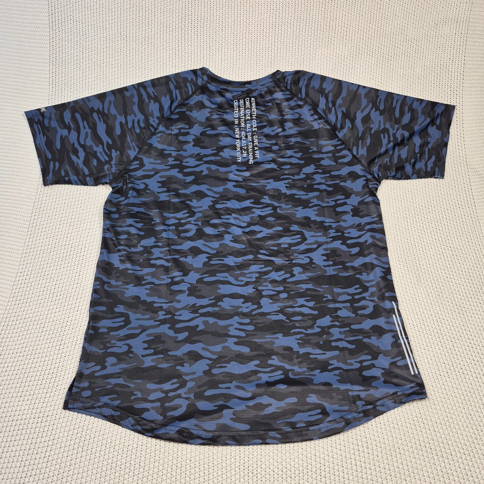 Kenneth Cole Men's Active Tech Shirt S/S Stretch Breathable Soft Navy Camo gallery