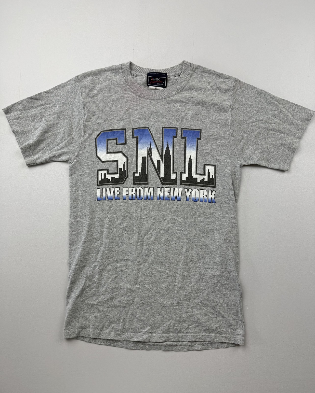 NBC Experience Store SNL Shirt Mens Small Gray Live From New York Graphic Tee