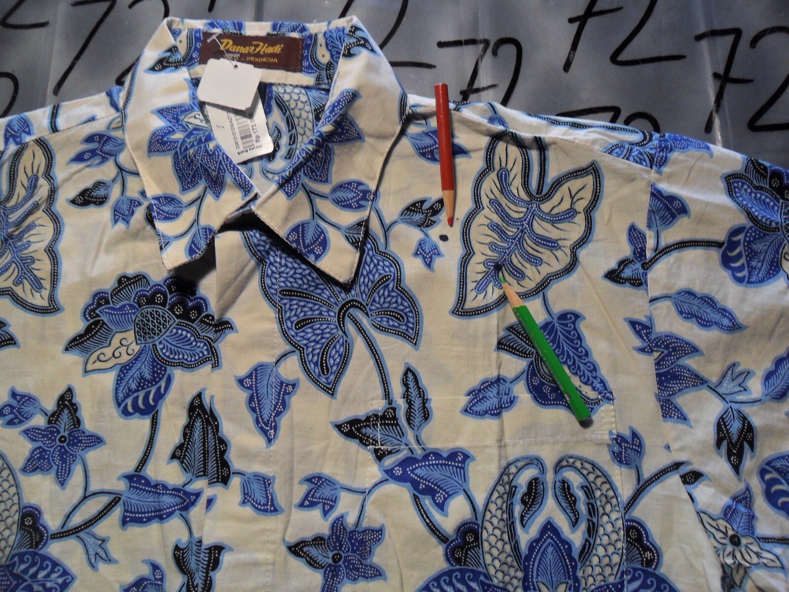 Large NWOT Indonesia Button Up Damaged Shirt gallery