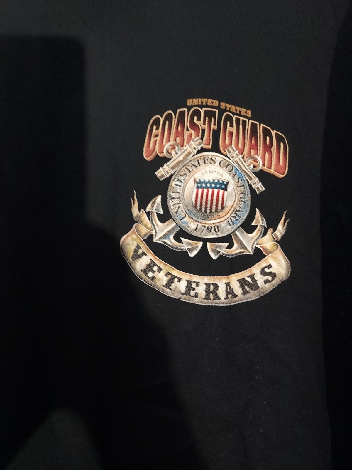 NWOT Gildan Custom Printed shirt Coast Guard Veteran Military Size L ~ #65 gallery