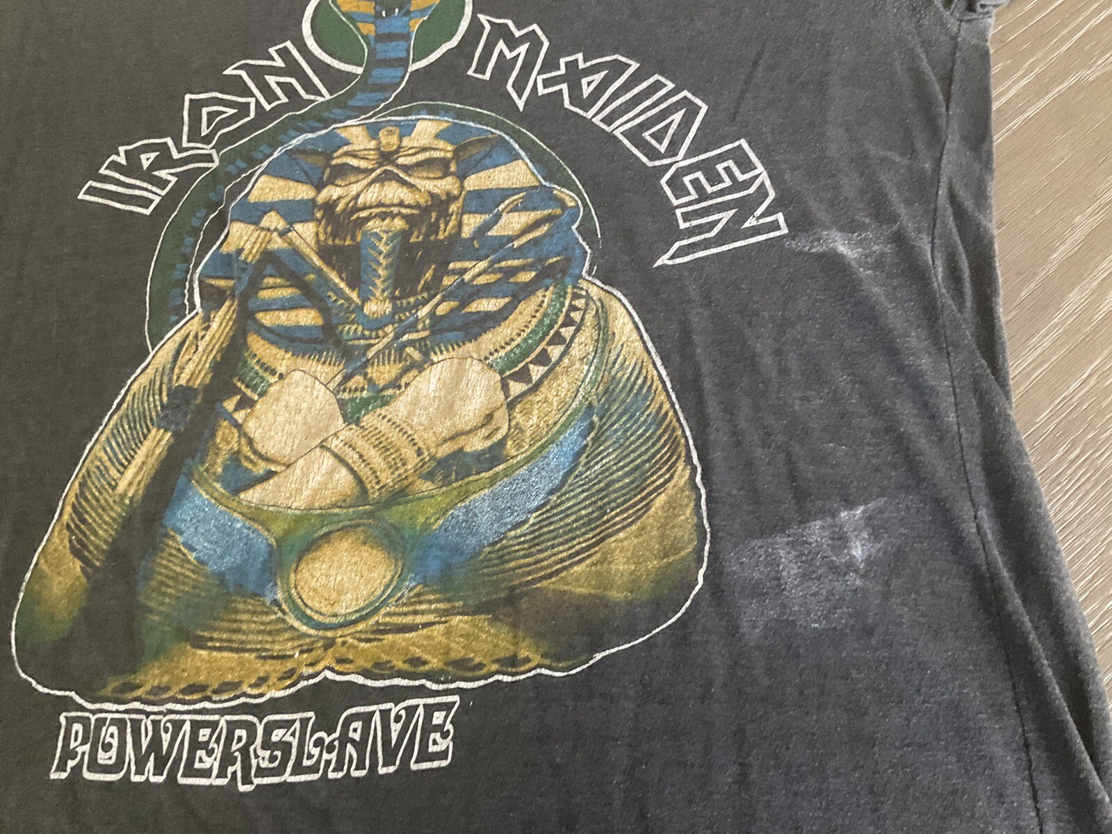 Vintage Iron Maiden Powerslave T Shirt MEGA RARE See Description For Sizing gallery