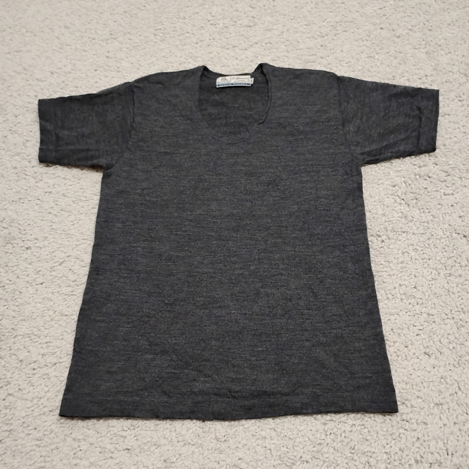 Vintage Woolmark Shirt Mens M (18x26) Base Layer Scoop Hiking Merino Wool 90s gallery