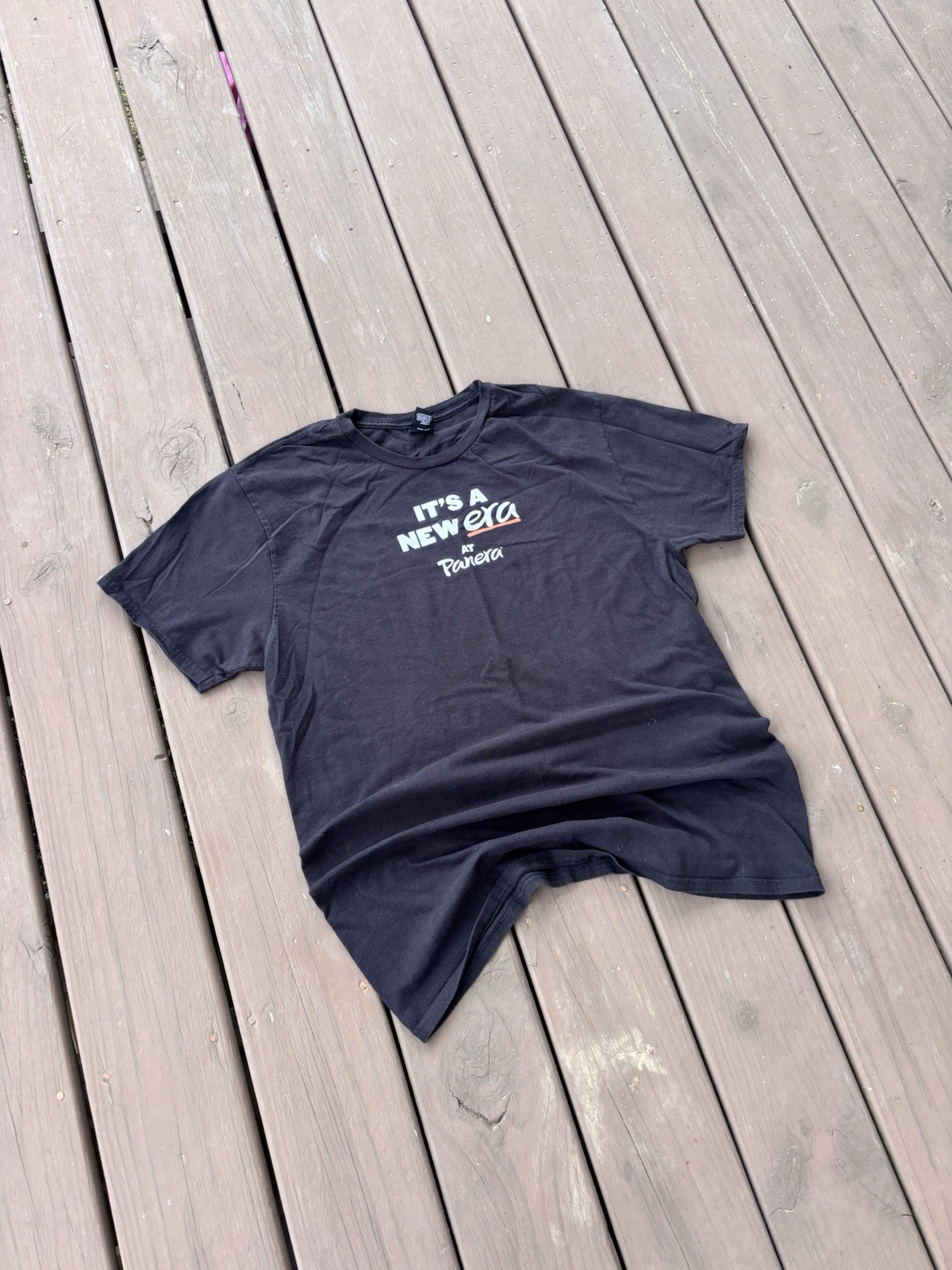 Panera Bread Promotional T-Shirt Charcoal Grey Hanes Perfect-T Tastiest Era Yet gallery