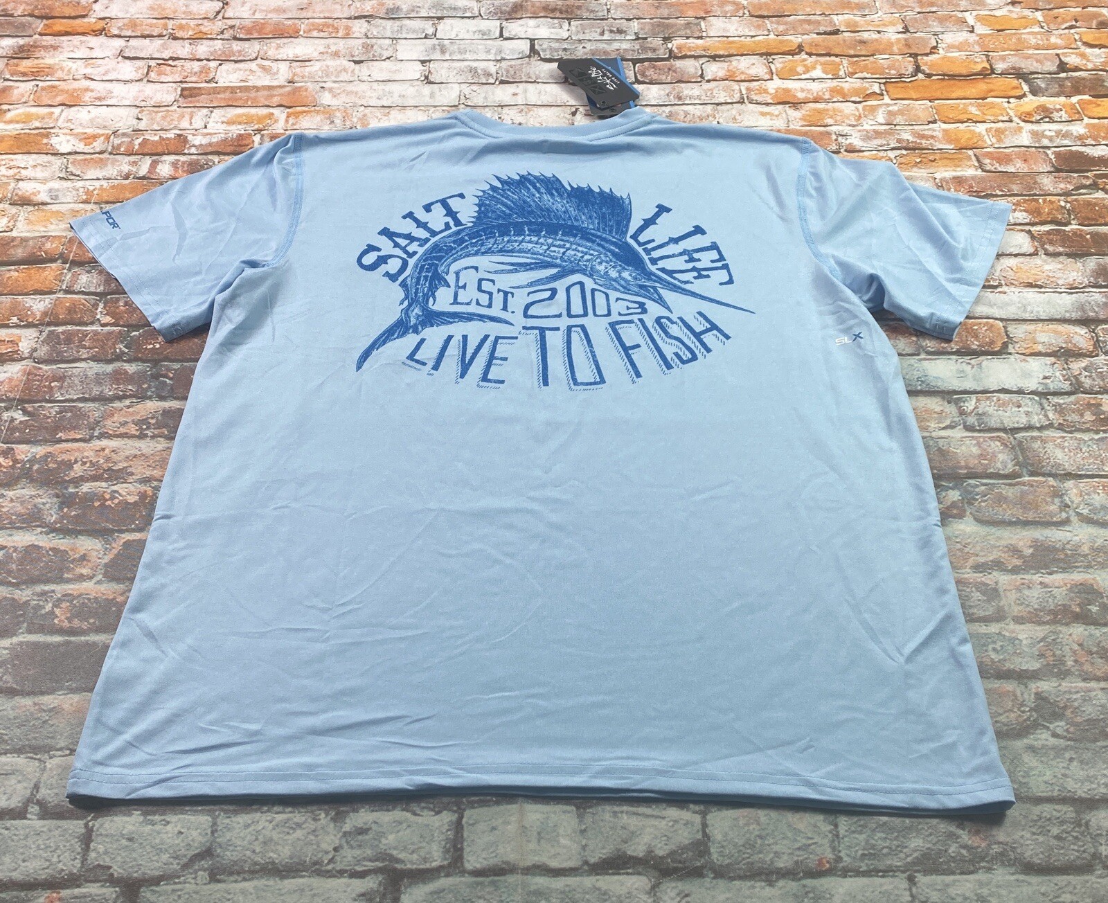 Salt Life Shirt Adult M Blue Performance Fishing Boating Beach Outdoor Tee Mens gallery
