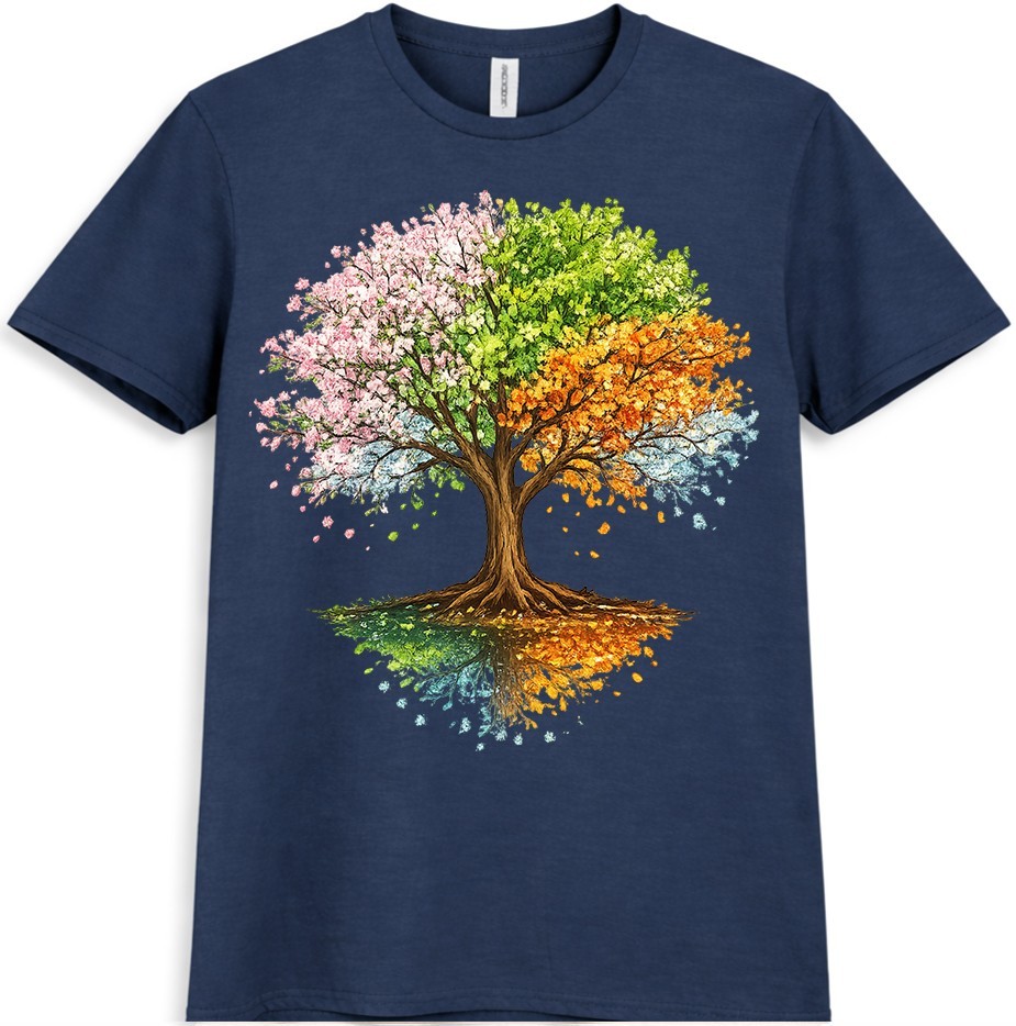 Tree Four Seasons T Shirt Colorful Spring Summer Fall Winter Graphic Tee gallery