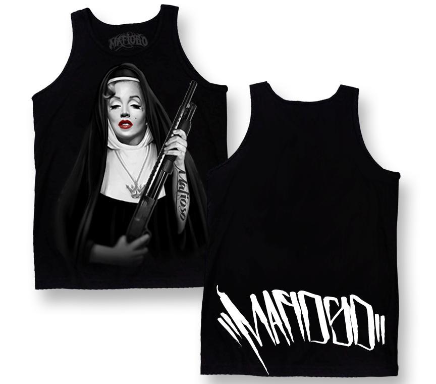 MAFIOSO SISTER MONROE Tank Top T-shirt Marilyn Tattoo Men's SMALL Vest Tee New gallery
