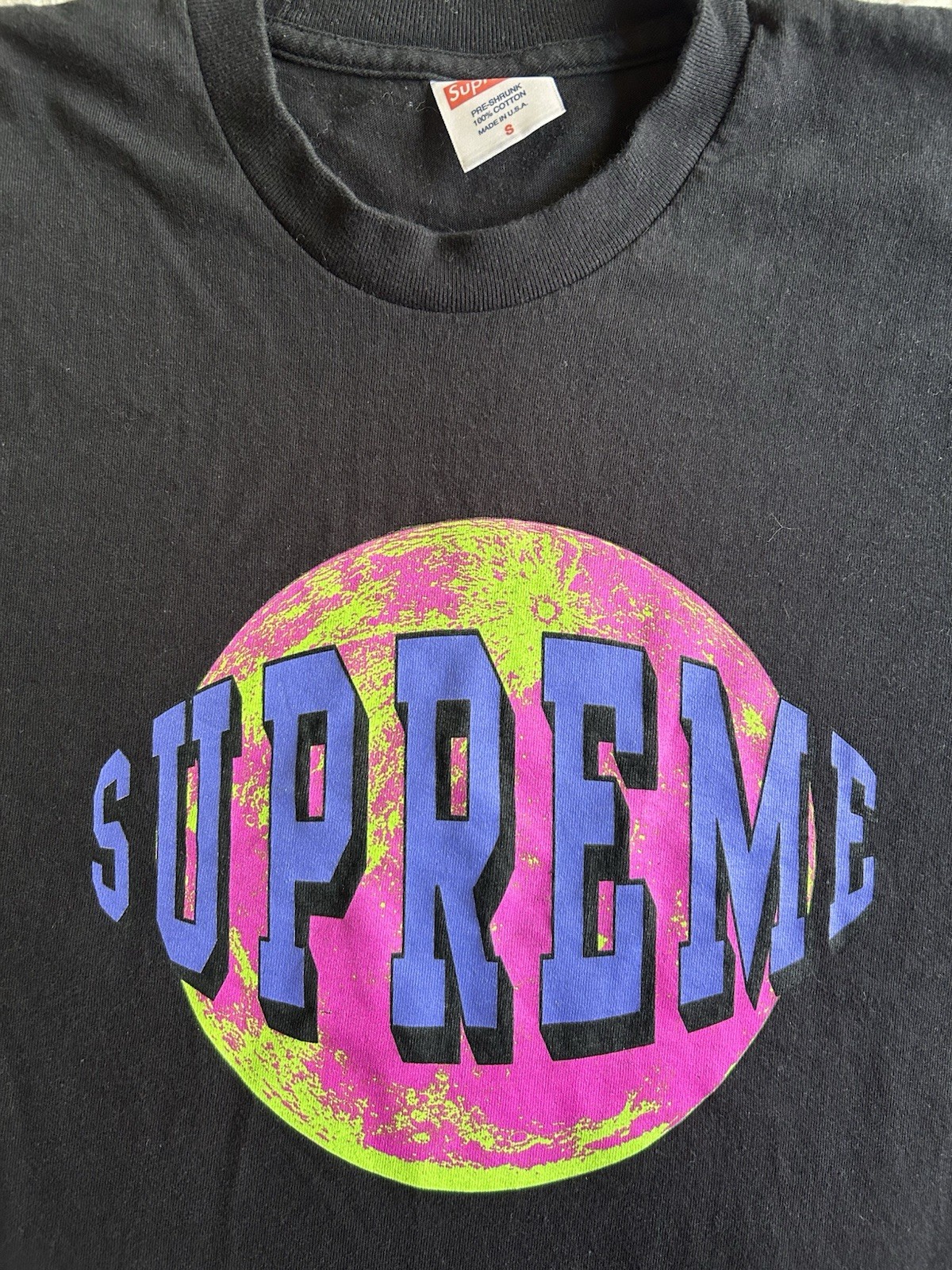 Supreme Lunar Black Small T-shirt 100% Cotton Made In USA gallery