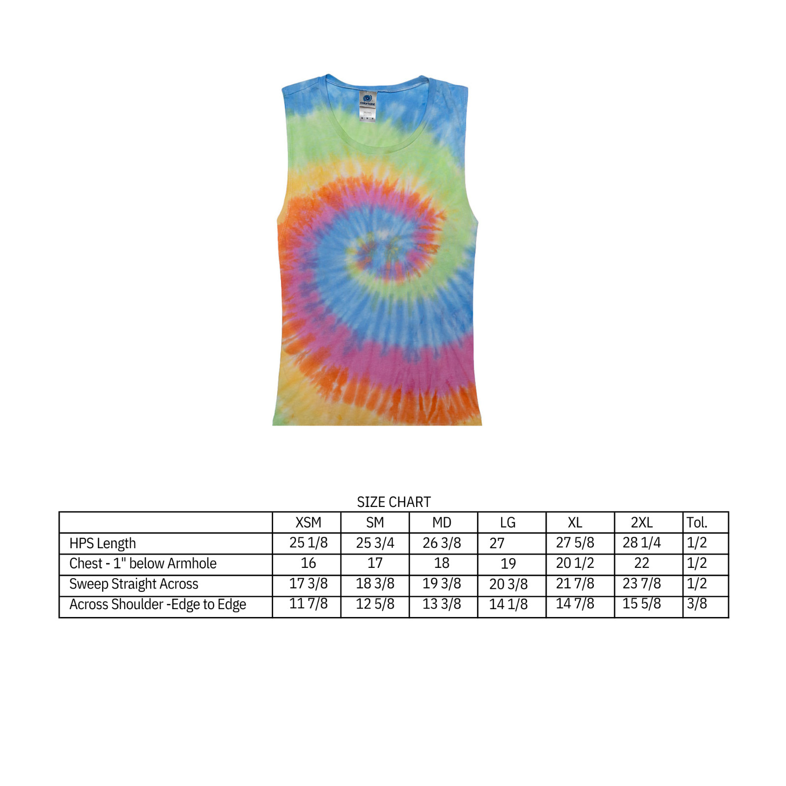 Multi-Color Tie Dye Muscle Tank Tops Sleeveless Adult XS to XXL Cotton gallery