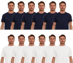 BILLIONHATS 12 Pack Men’s Solid Colors Cotton T-Shirts Short Sleeve Lightweight