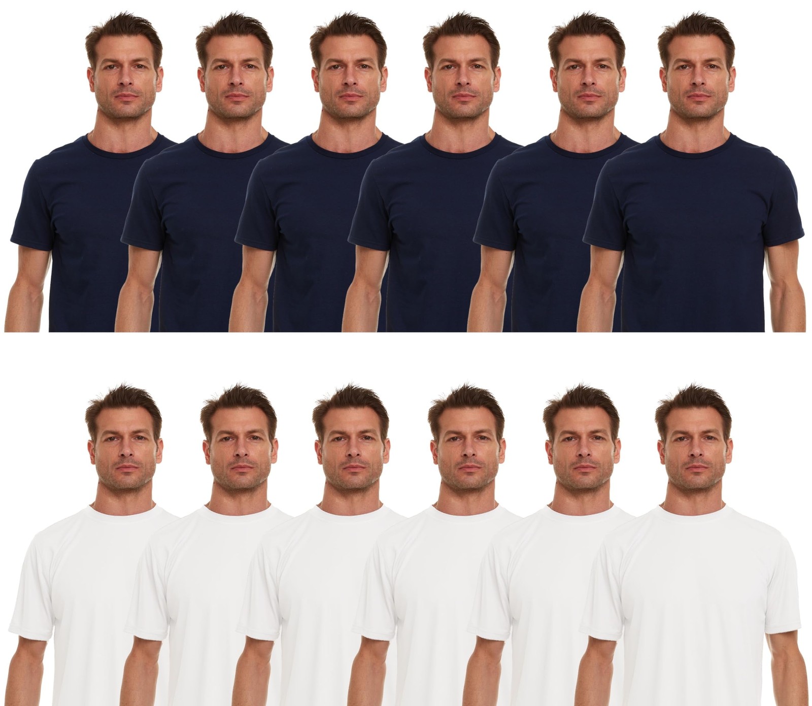 BILLIONHATS 12 Pack Men's Solid Colors Cotton T-Shirts Short Sleeve Lightweight gallery