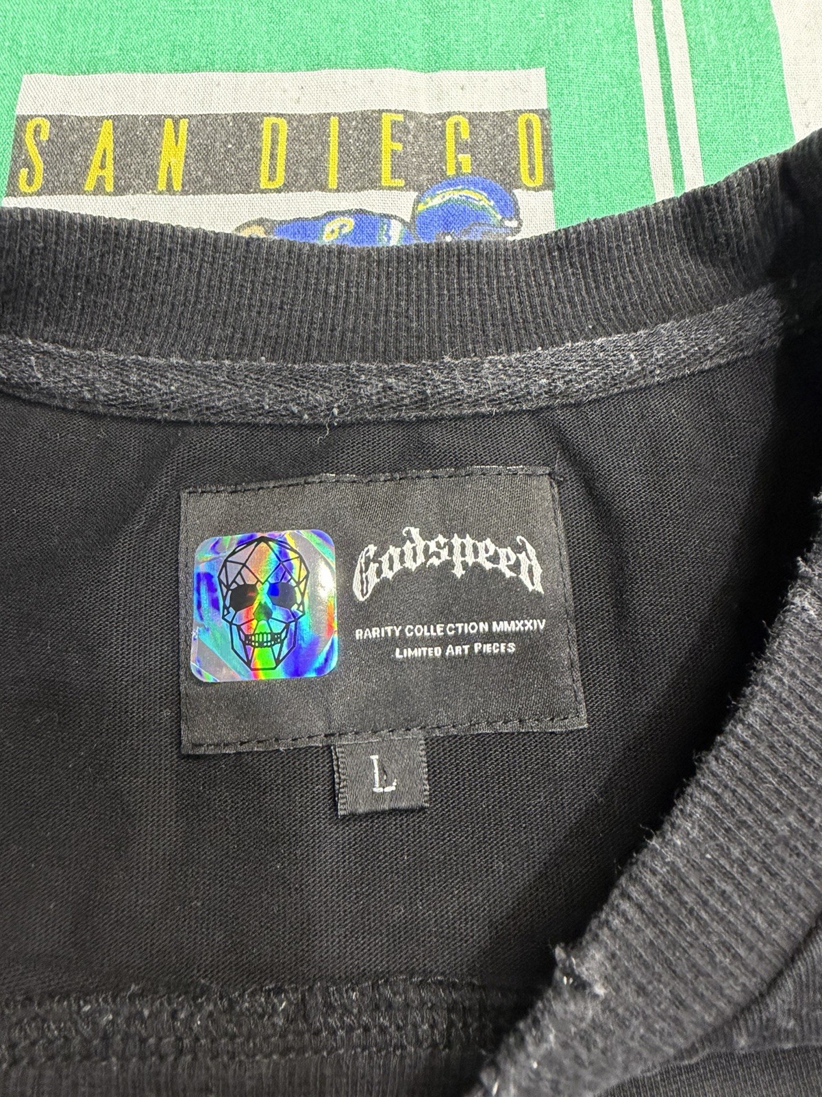 Godspeed Rarity Collection Skull Graphic Print Black Men's L Crew Neck T-Shirt gallery