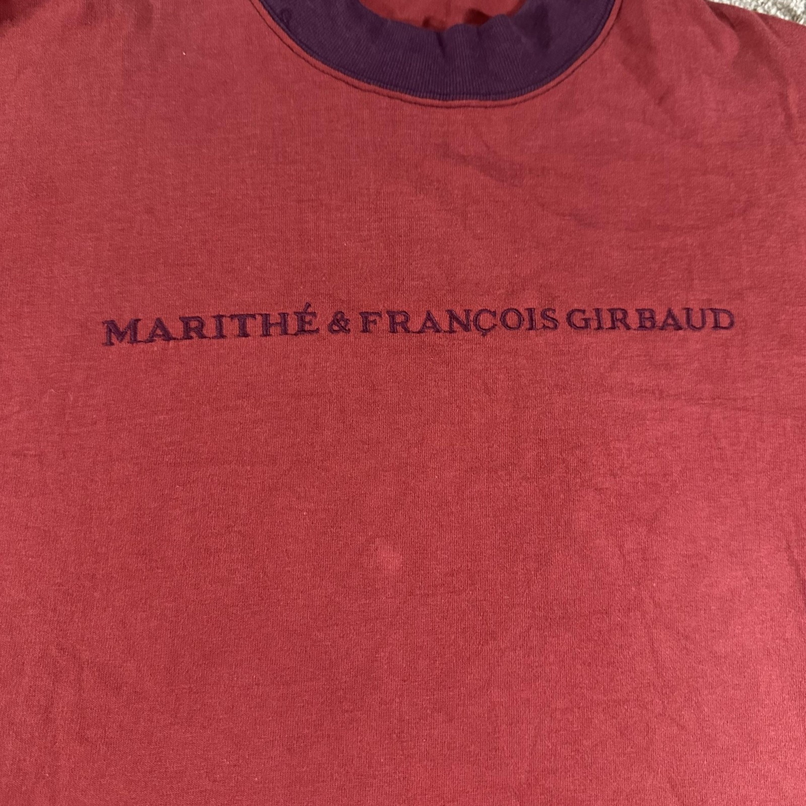 Vintage Marithe Francois Girbaud Shirt Mens Large Red Colorblock Made USA 90s gallery