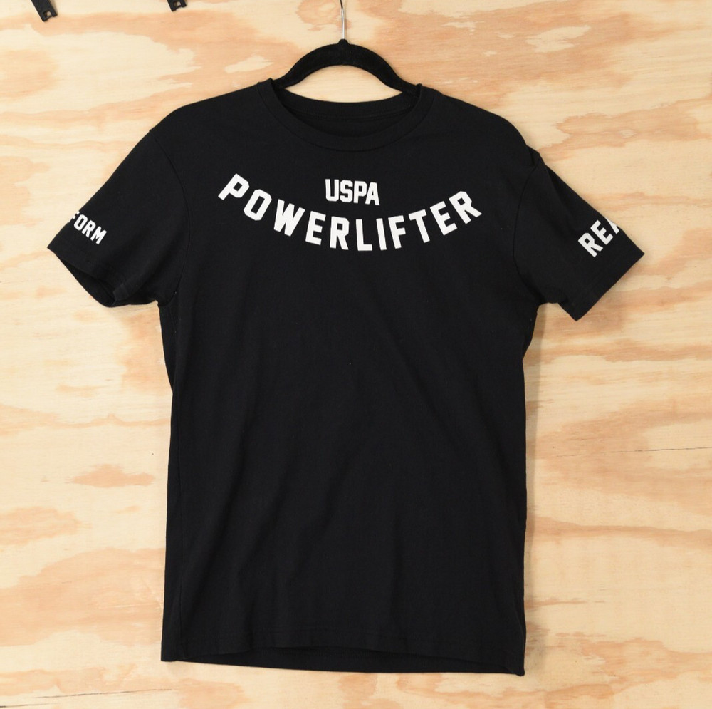 USPA POWERLIFTER platform Ready Competition T-Shirt Size Small Black