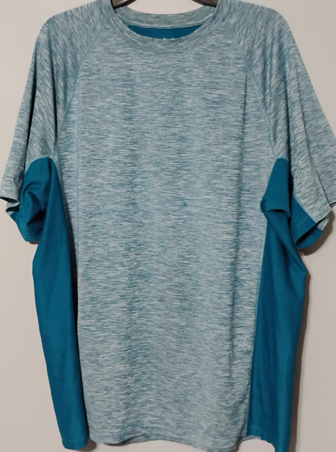 Duluth Trading Shirt Mens L Teal Gray Performance Athletic Side - Back Vent S/S gallery