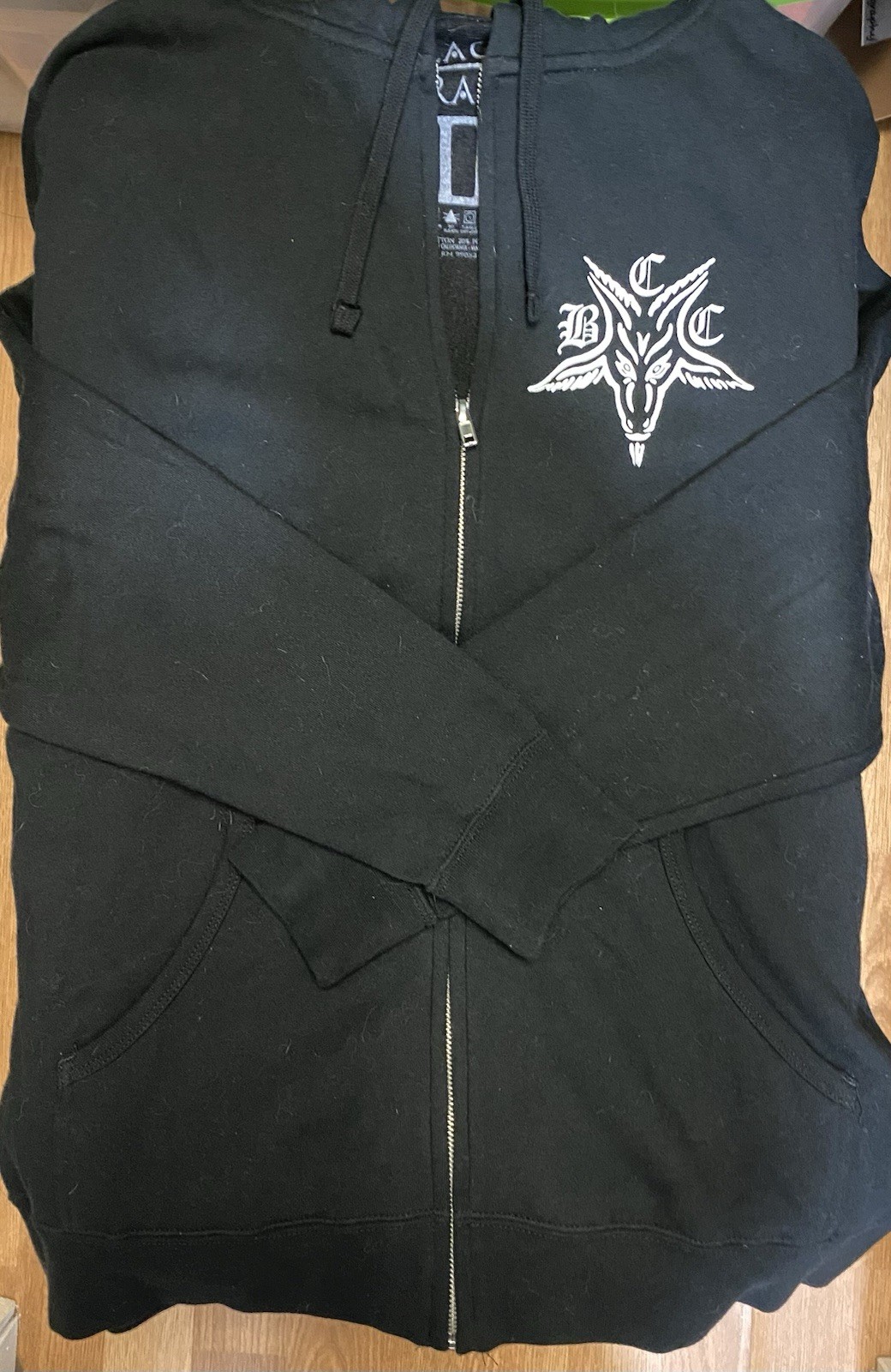 BlackCraft Cult Stay Lit Zip Hoodie Size M Black Goth Occult Streetwear Anime gallery