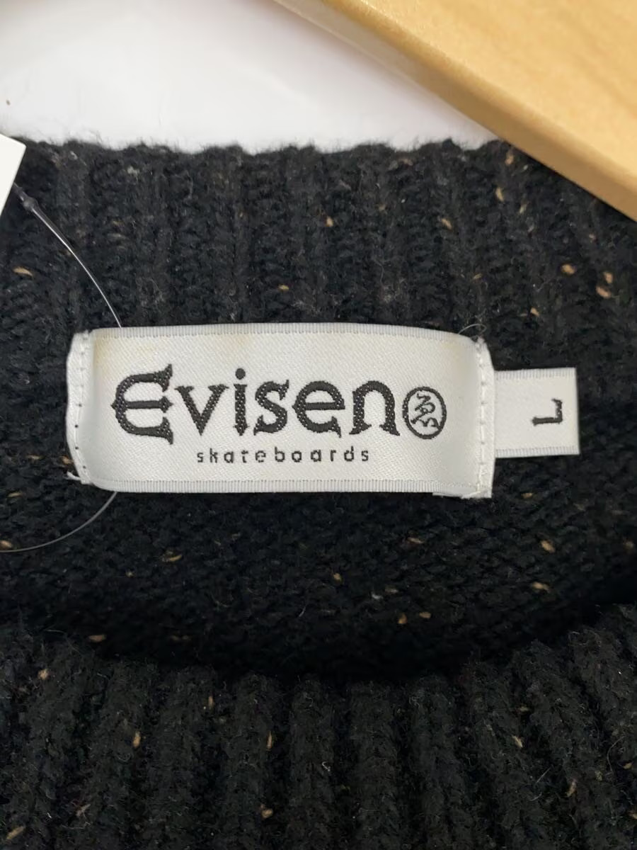Evisen Skateboards Kangaroo Pocket Knit Sweater (Thick) L Cotton BLK gallery