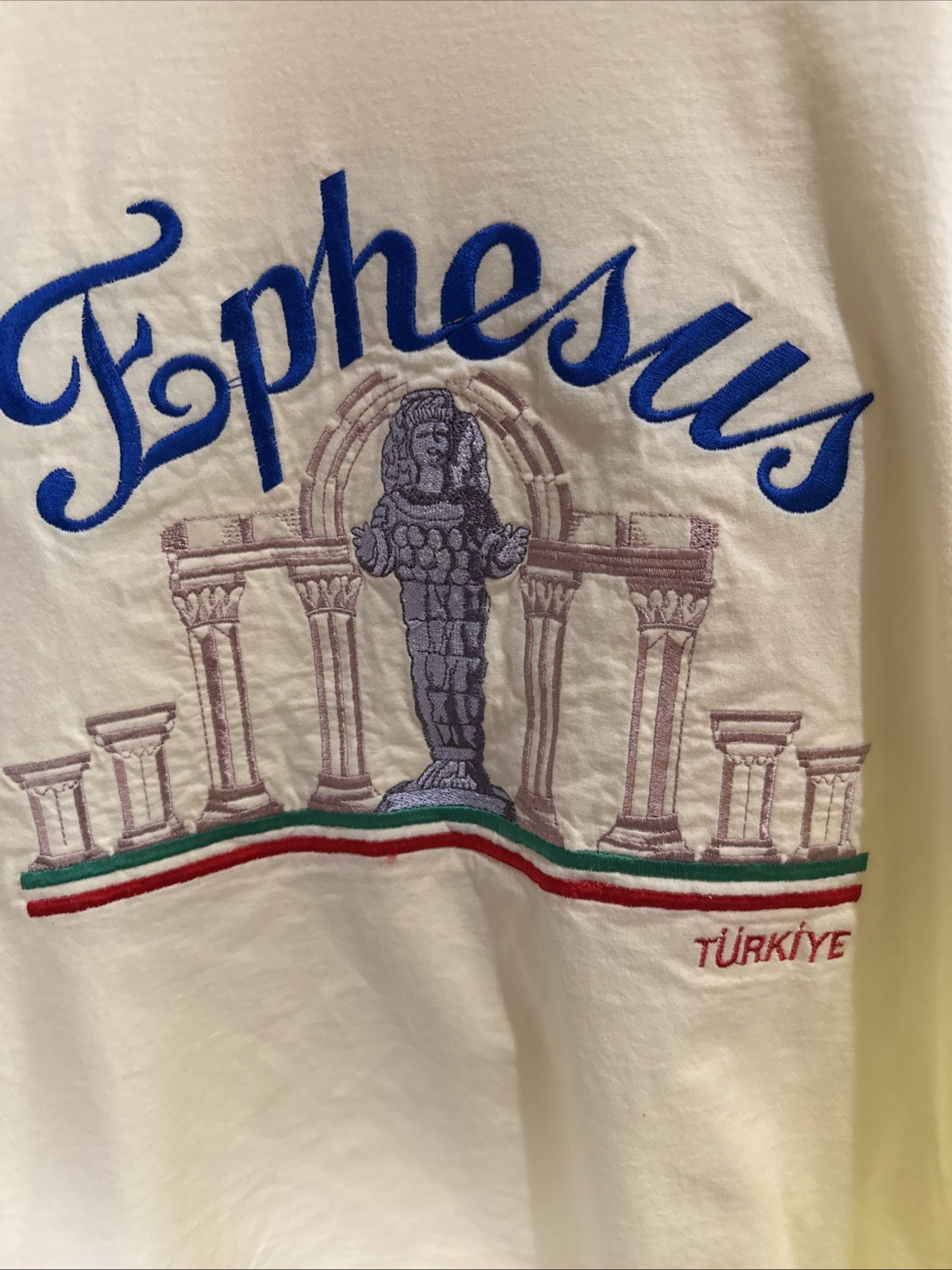 Ephesus Turkiye Print Embroidered Yellow T-Shirt Mens Size Medium GUC gallery