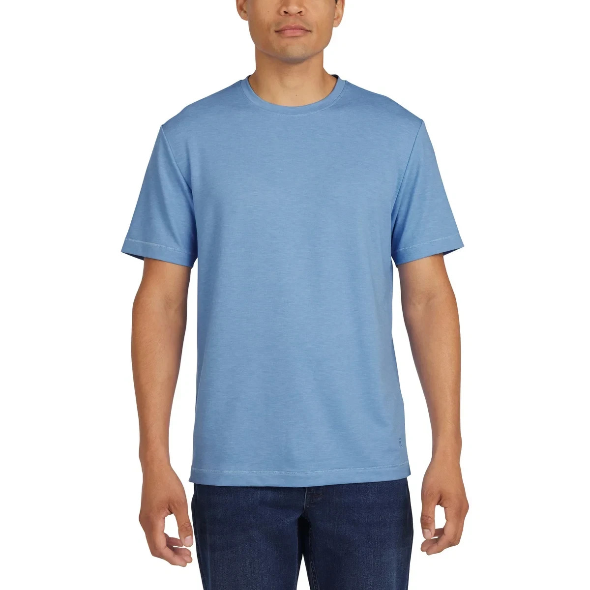 Lands' End Men's Classic Fit 4-Way Stretch Tee, Blue, Size S gallery