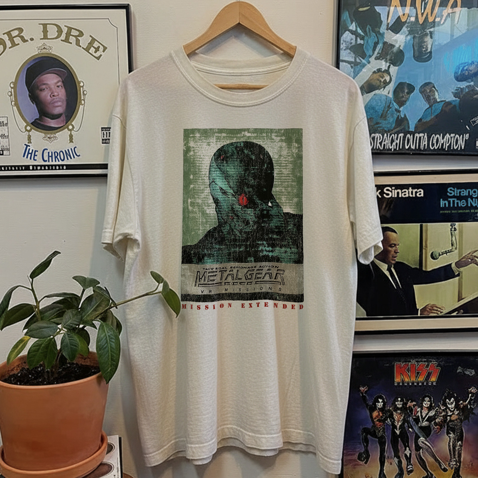 90s Metal Gear Solid Washed White T-Shirt L