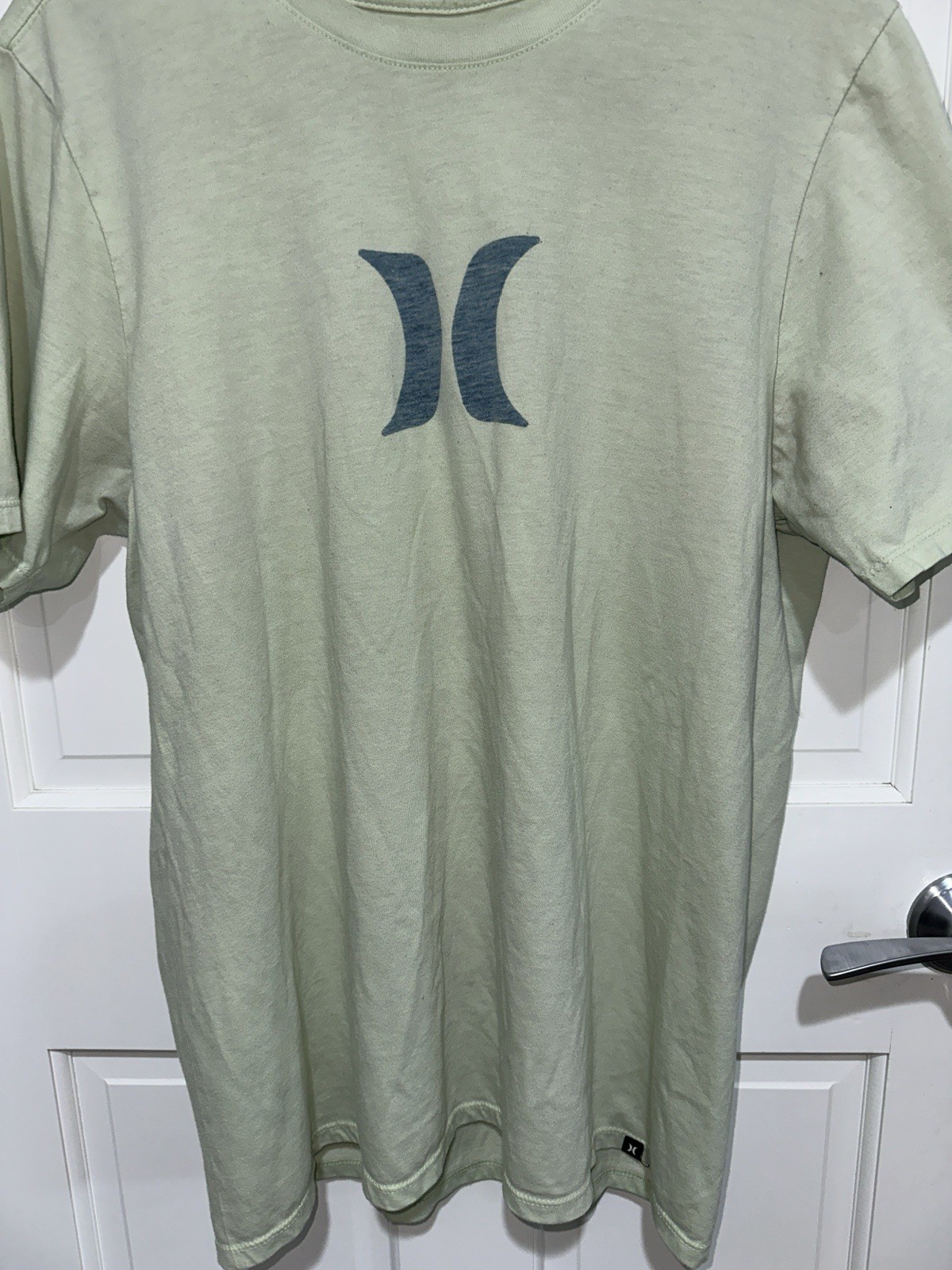 Hurley Logo Graphic Green Crew Neck Short Sleeve Mens Cotton Knit T-Shirt Size L gallery