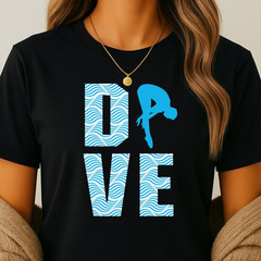 DIVE Wave Pattern Tee | Gift for Divers, Diving Team T-Shirt, Practice Shirt