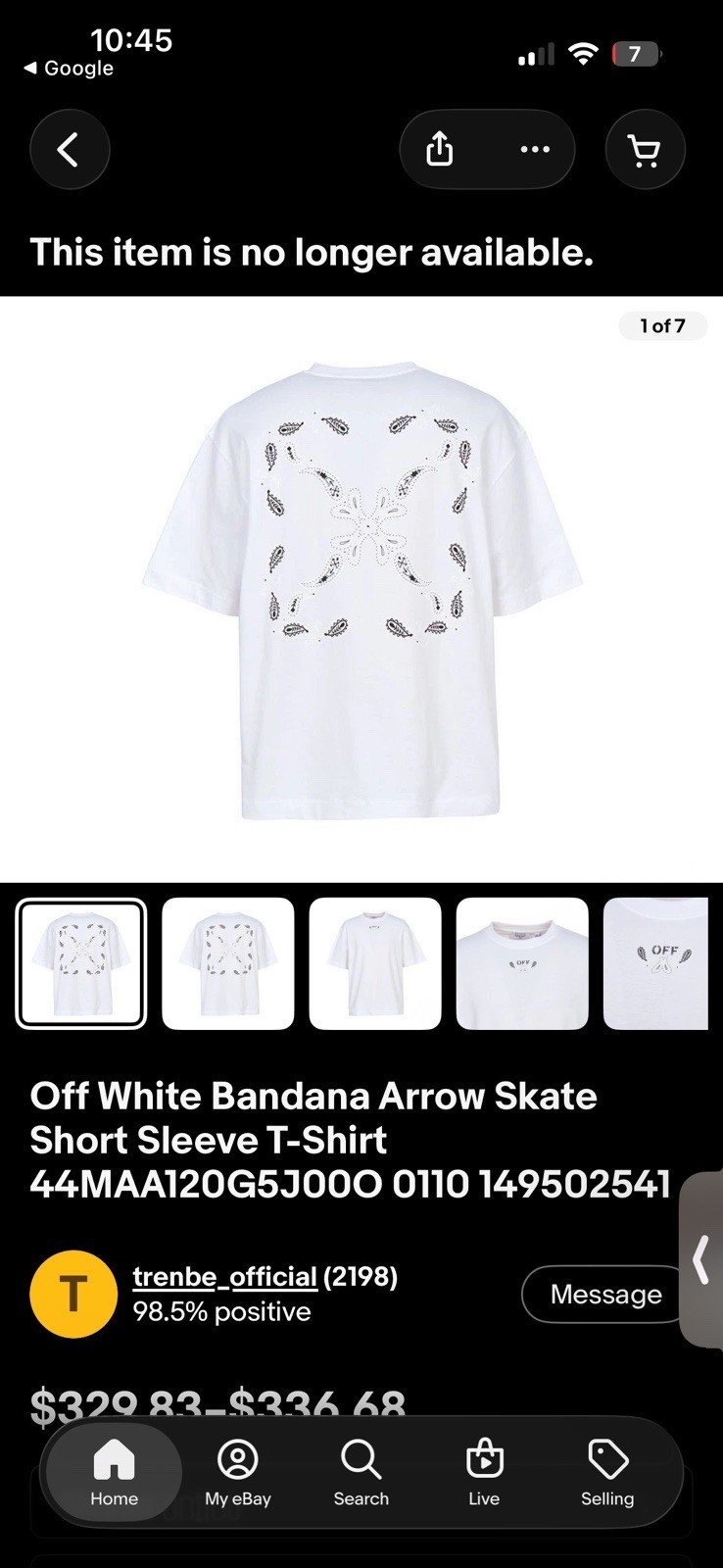 Off-White Bandana Arrow Skate Tee White M Graphic Logo Crew Neck Short Sleeve gallery