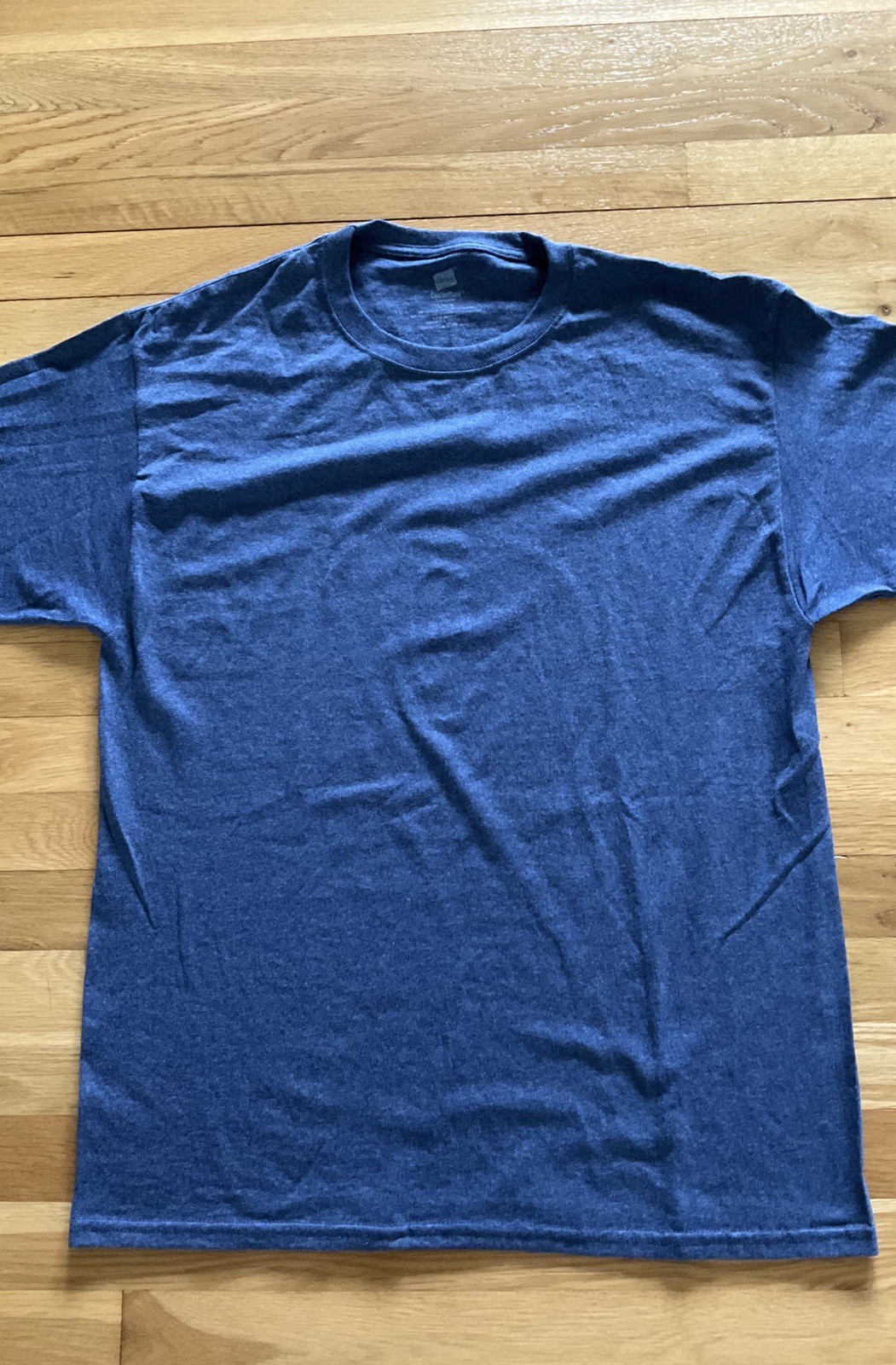 Hanes ComfortBlend EcoSmart Blue Crew Neck Short Sleeve Men's T-Shirt Size L gallery