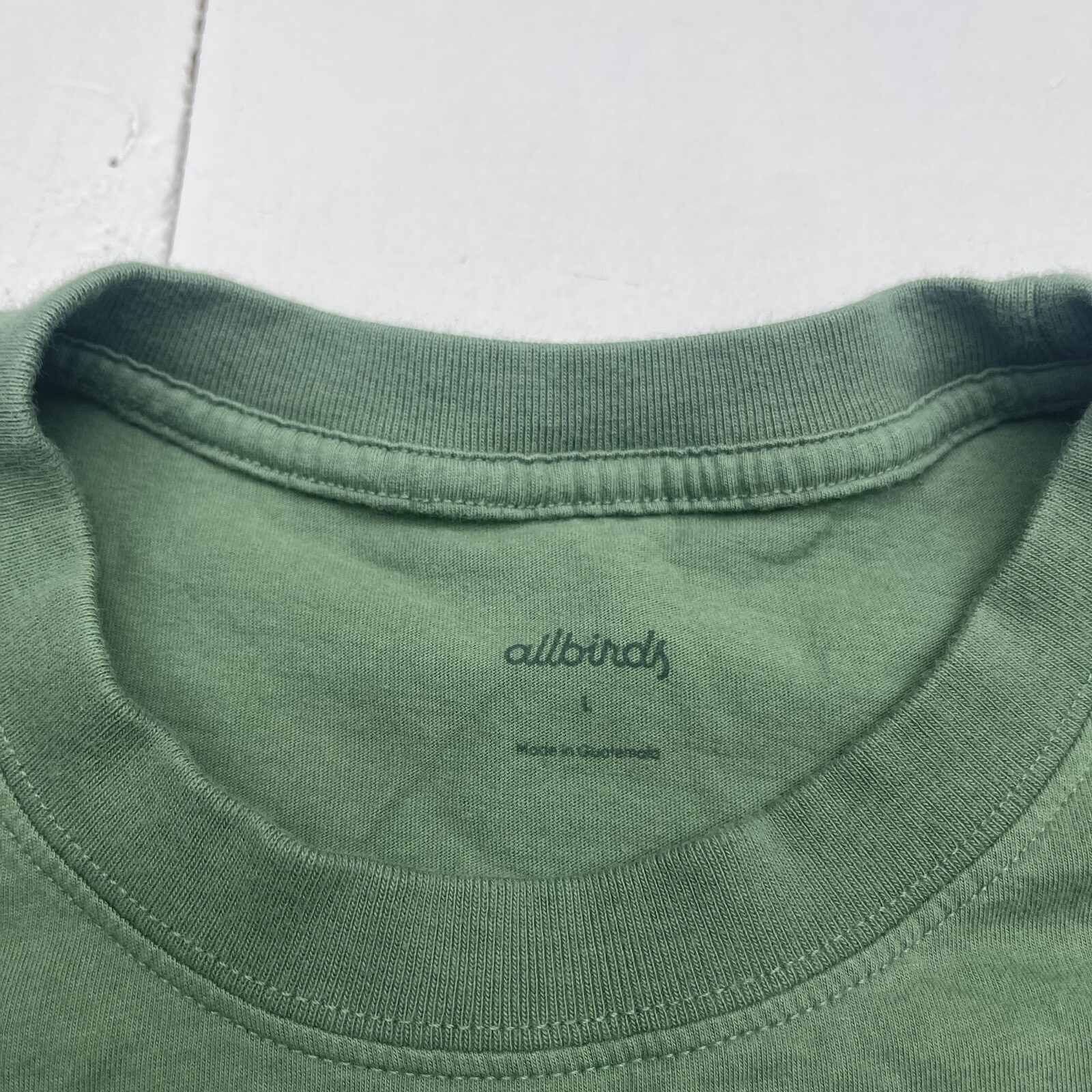 Allbirds Allgood Cotton Long Sleeve Tee Hazy Cargo Green Mens Large gallery