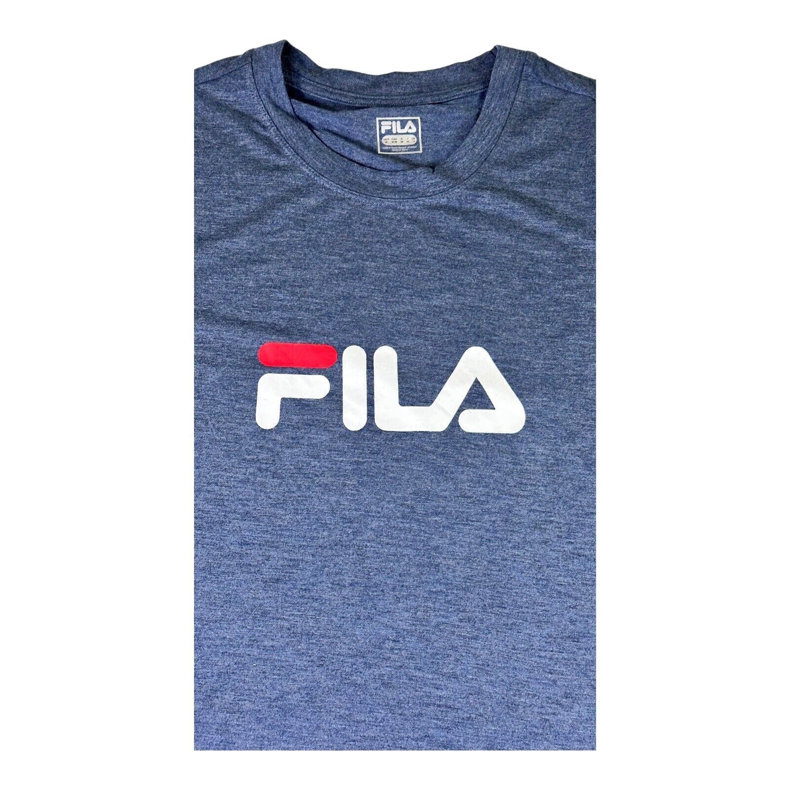 Fila Men's Logo Crew Neck T Shirt Heather Blue gallery