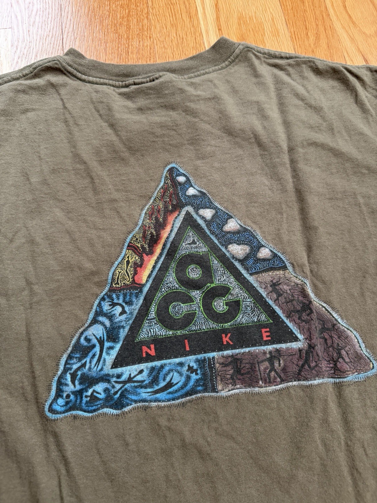Vintage 90s Nike ACG All Conditions Gear Elements T-Shirt Double Sided Sz L Air gallery