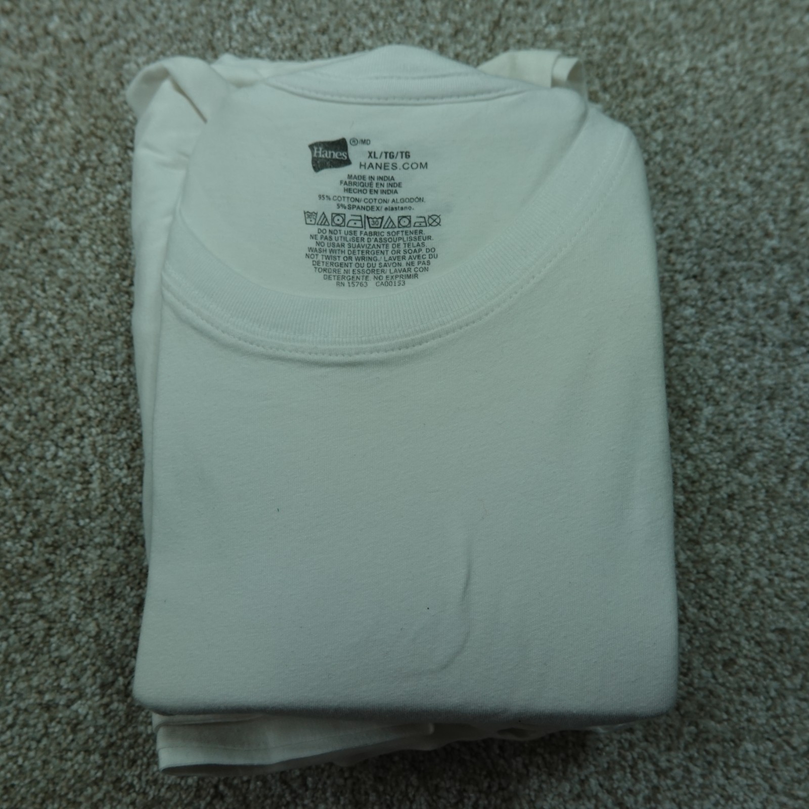 Hanes Shirts Mens Extra Large 46/48 White Cotton Stretch Comfort Fit 4 Pack gallery