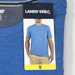 Lands’ End Classic Fit Tee, 4-Way Stretch, Men’s Small, Blue, NEW
