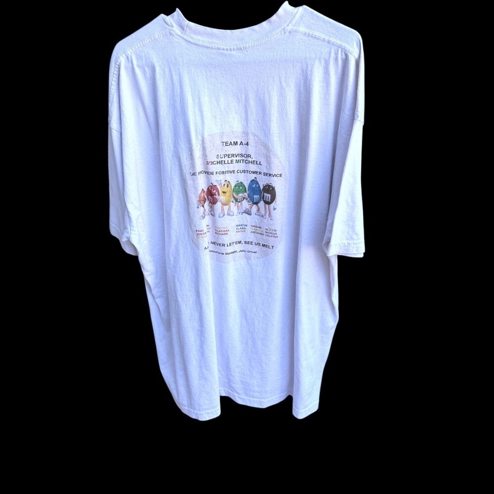 Vintage Pro Athletic M&M's Graphic White Tee Size 3X gallery