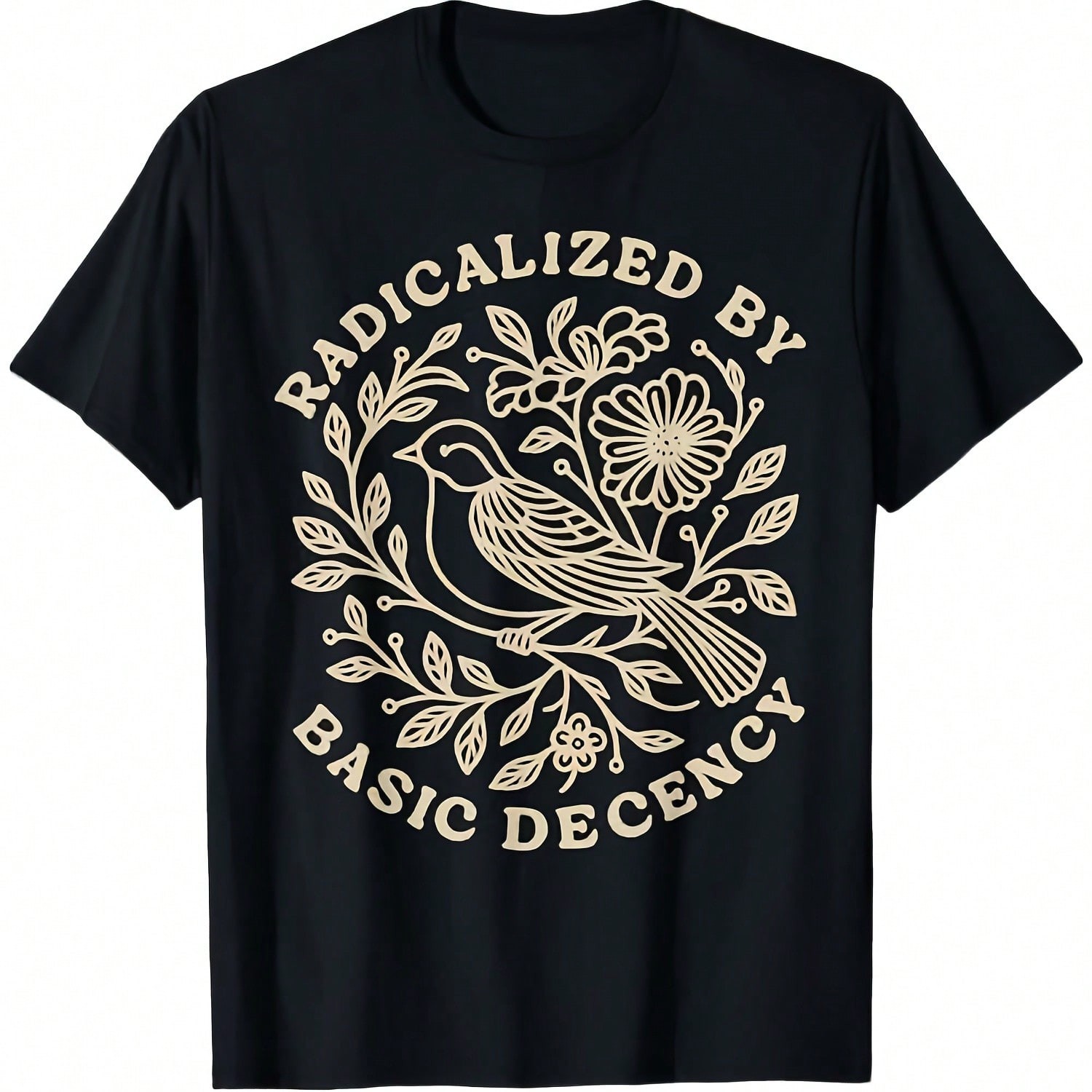 Radicalized By Basic Decency Floral Wos T-Shirt gallery