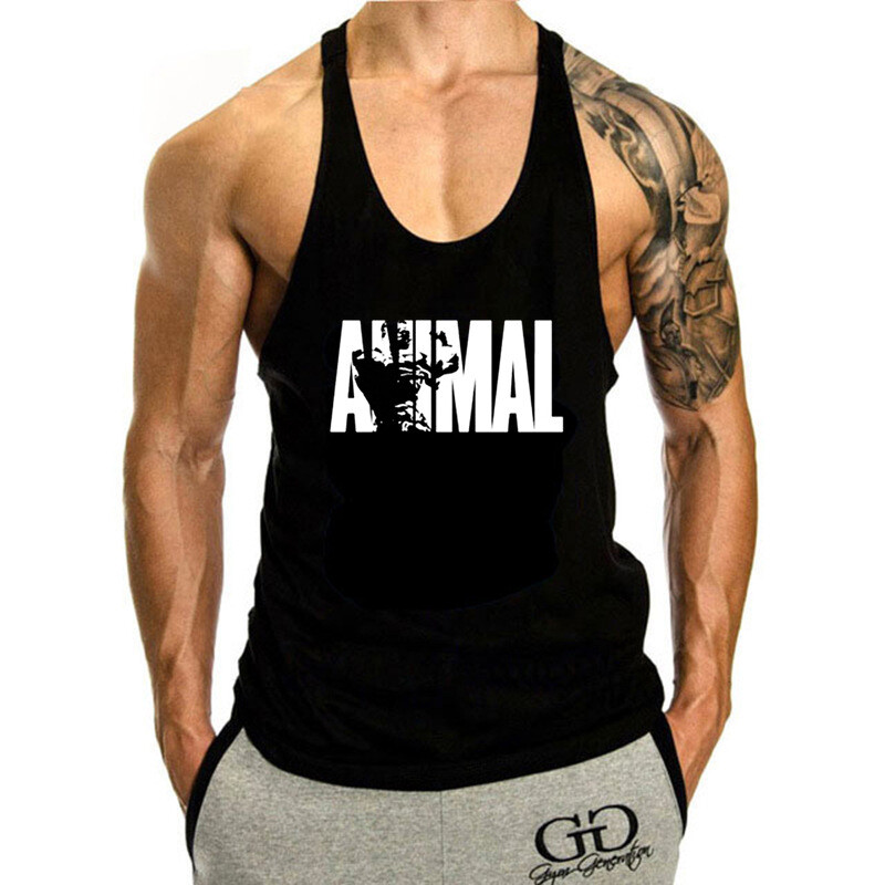Men Bodybuilding Tank Top Muscle T-Shirt Gym Fitness Stringer ANIMAL Shirts gallery