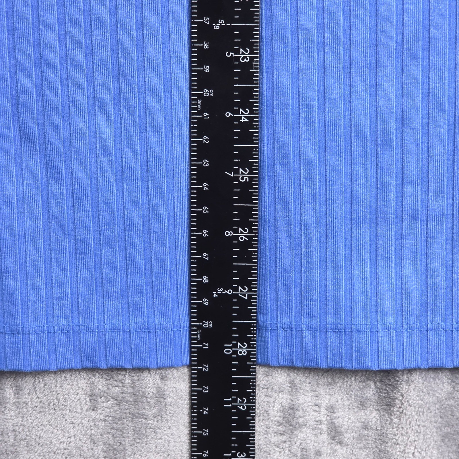 Perry Ellis T-Shirt Mens XL Blue Ribbed Stretch Short Sleeve Crew Neck Top gallery