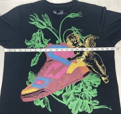 Red Label Couture Tshirt Mens Large Sneeker & Angel Black Pink Green USA Made