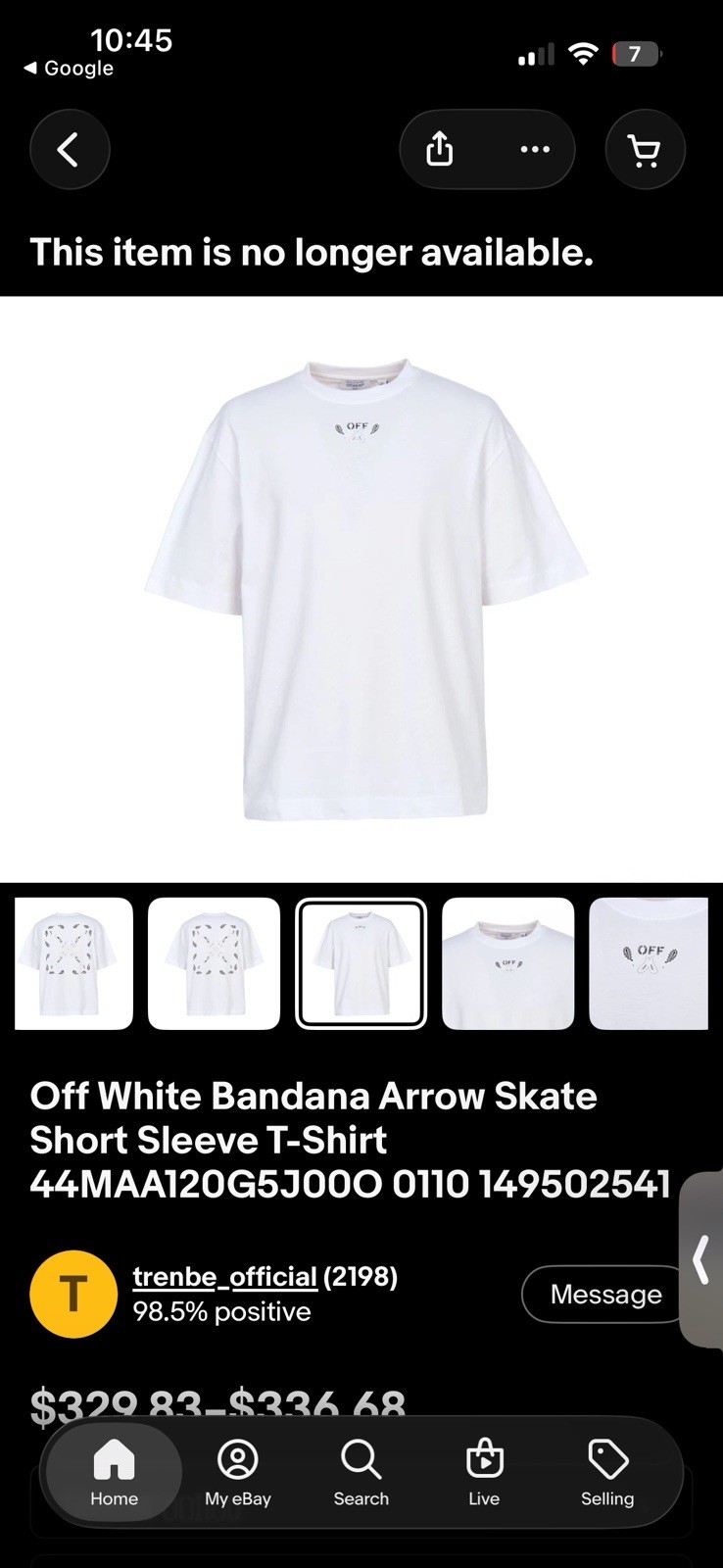 Off-White Bandana Arrow Skate Tee White M Graphic Logo Crew Neck Short Sleeve gallery