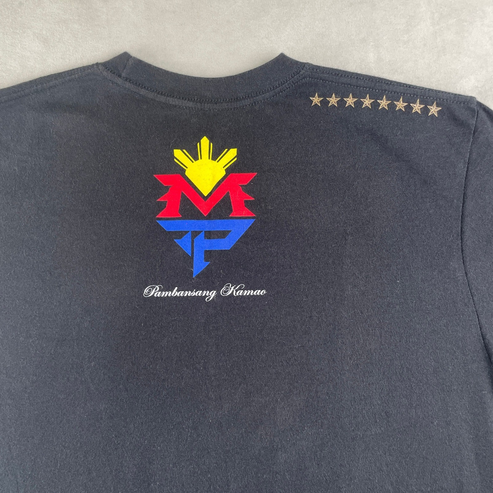 Nike Dri Fit Manny Pacquiao Pacman Pambansang Kamao T Shirt Black M Boxing Rare gallery