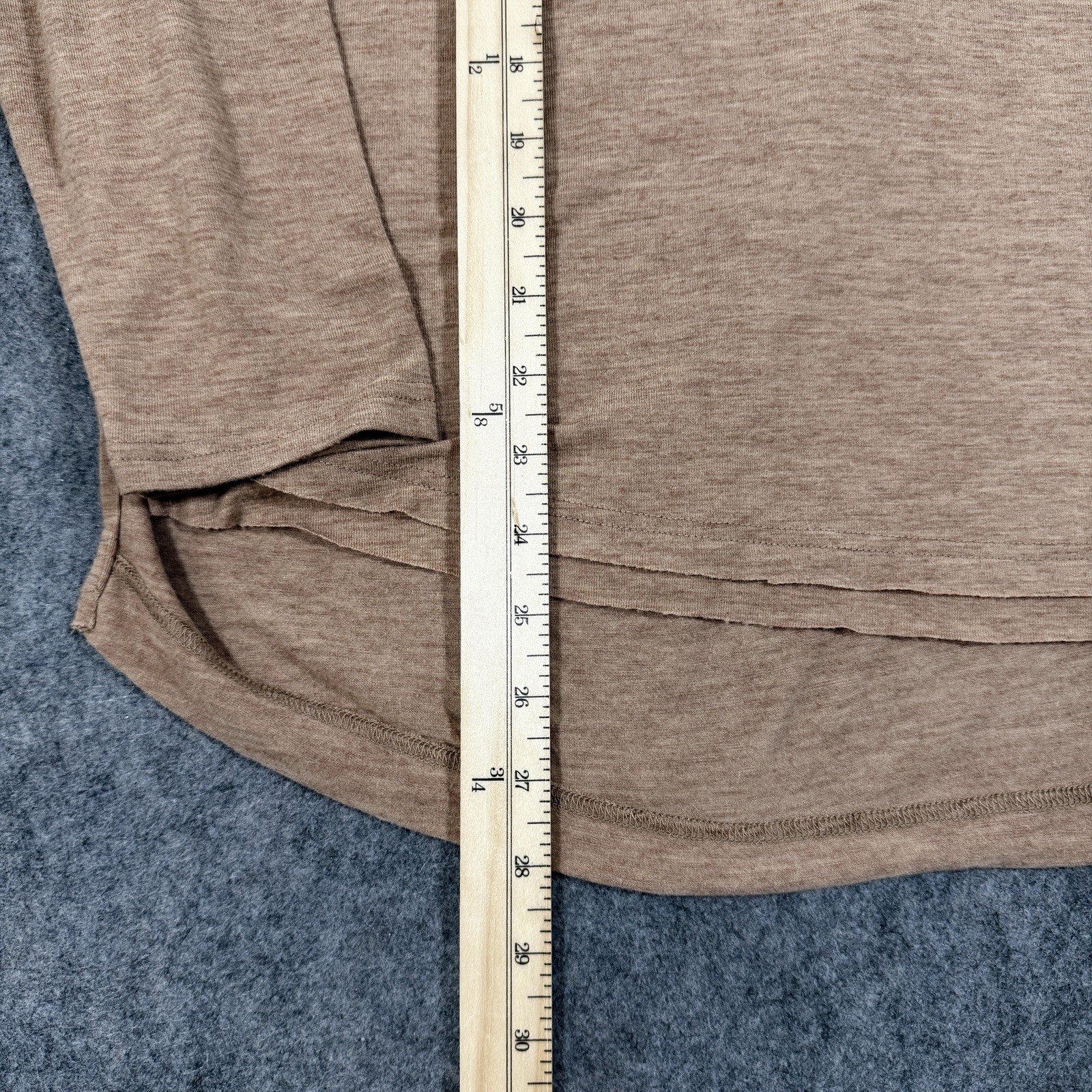 New In Button Stretch Casual Long-Sleeve T-Shirt Fits Women's Size Medium Brown gallery