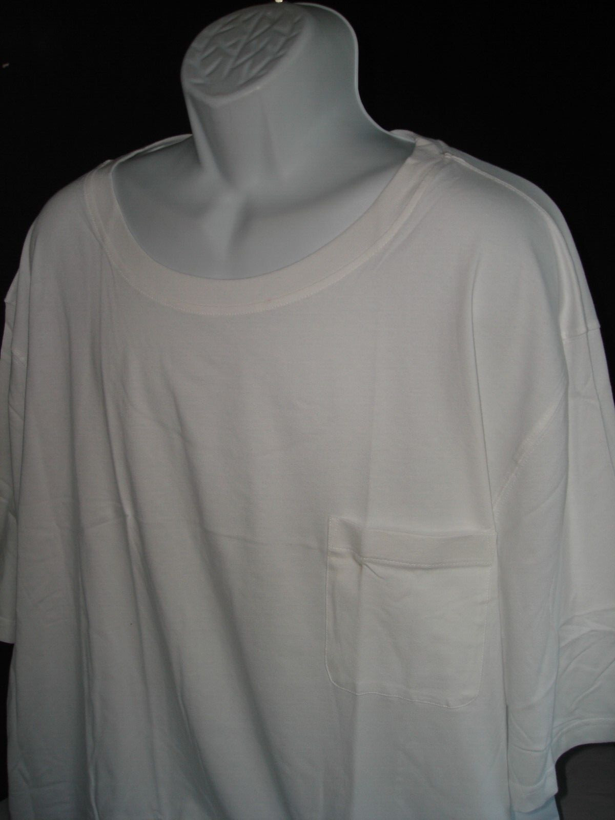 NEW "KING SIZE" White 100% Cotton w/Pocket S/S T-shirt Men's Sz. 5XLT gallery