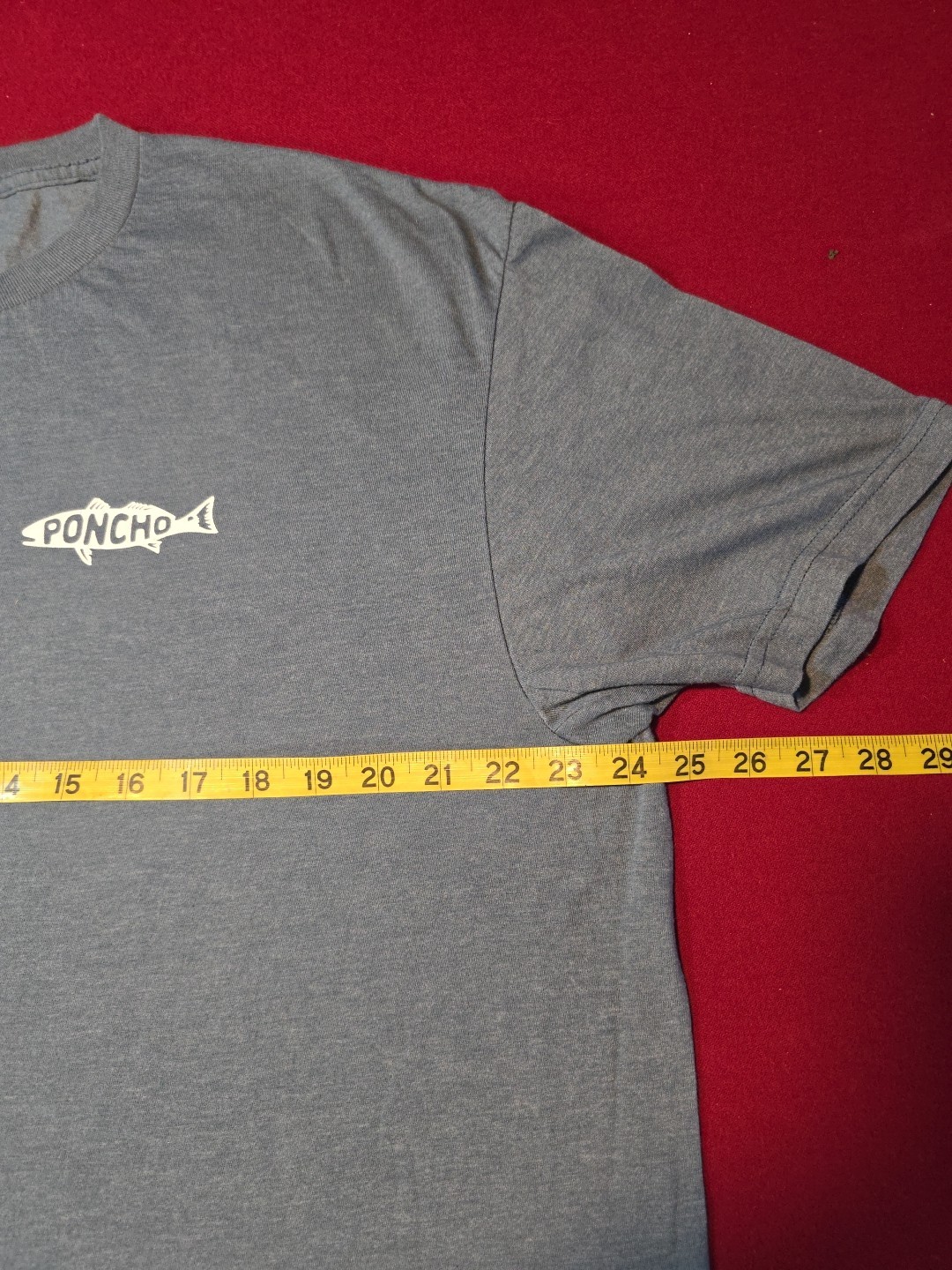 Poncho Outdoors Fishing T-Shirt Mens XL Gray Short Sleeve Cotton Blend Crewneck gallery