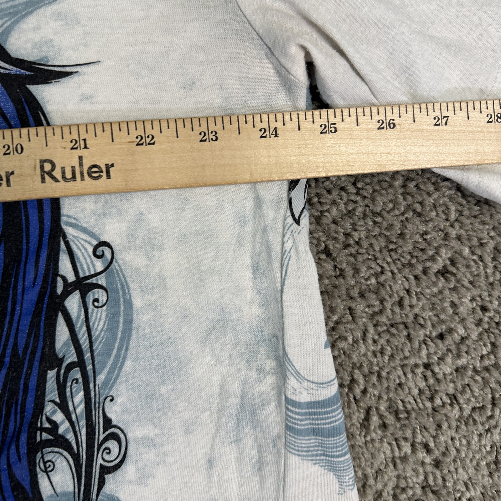 DWNTWN Express Shirt Mens Large White Blue Graphic Ascendance Luster Tattoo Tee gallery