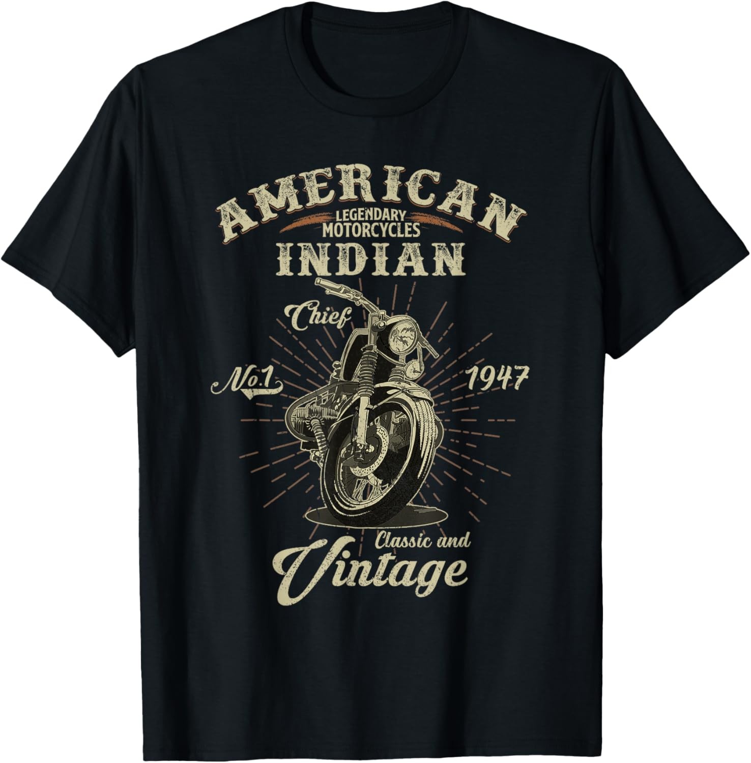 Retro Vintage American Motorcycle Indian For Old Biker T-Shirt