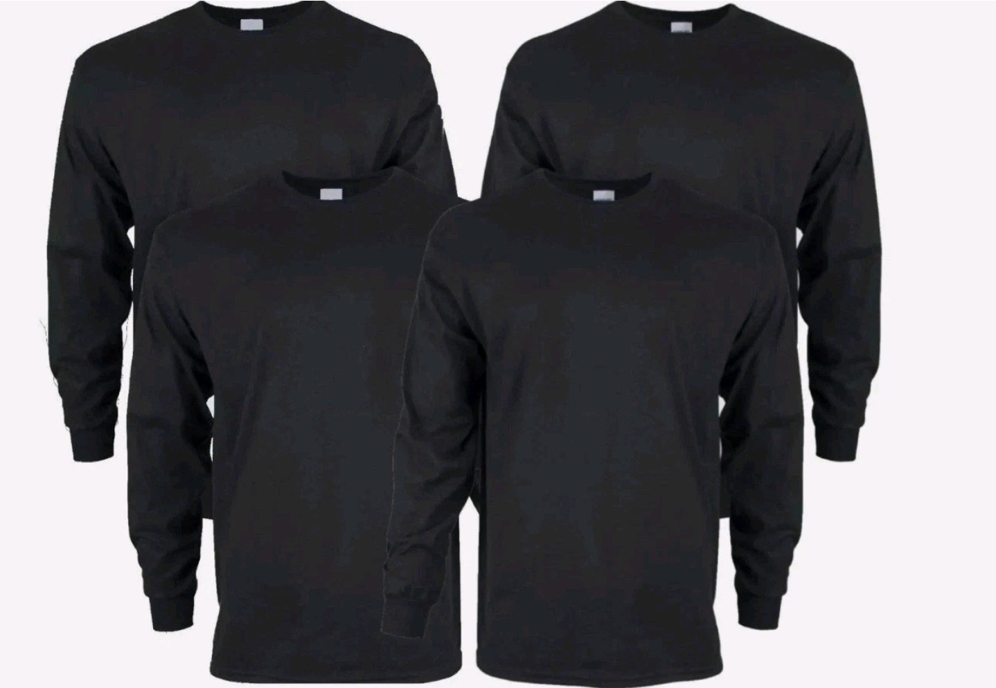 Gildan Adult Ultra Cotton Long Sleeve T-Shirt G2400 Black (4 Pack) LARGE ONLY gallery