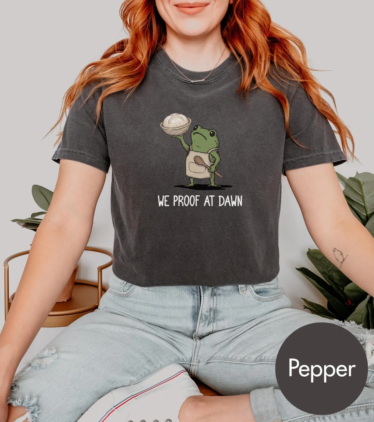 We Proof at Dawn Sourdough Shirt, Funny Frog Meme Bread Baking T-Shirt gallery