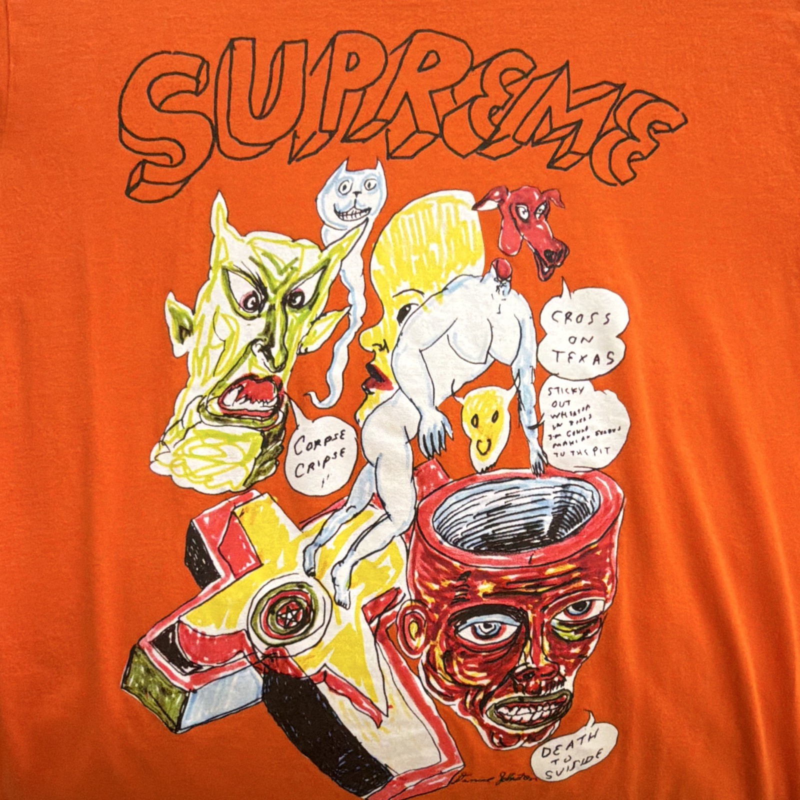 Supreme “Daniel Johnston” SS20 Orange T-Shirt Men’s Size Medium gallery