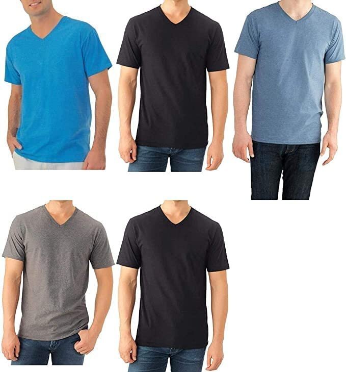 Fruit of the Loom Men’s V-Neck Tee (Pack of 5) MANY COLORS AVAILABLE