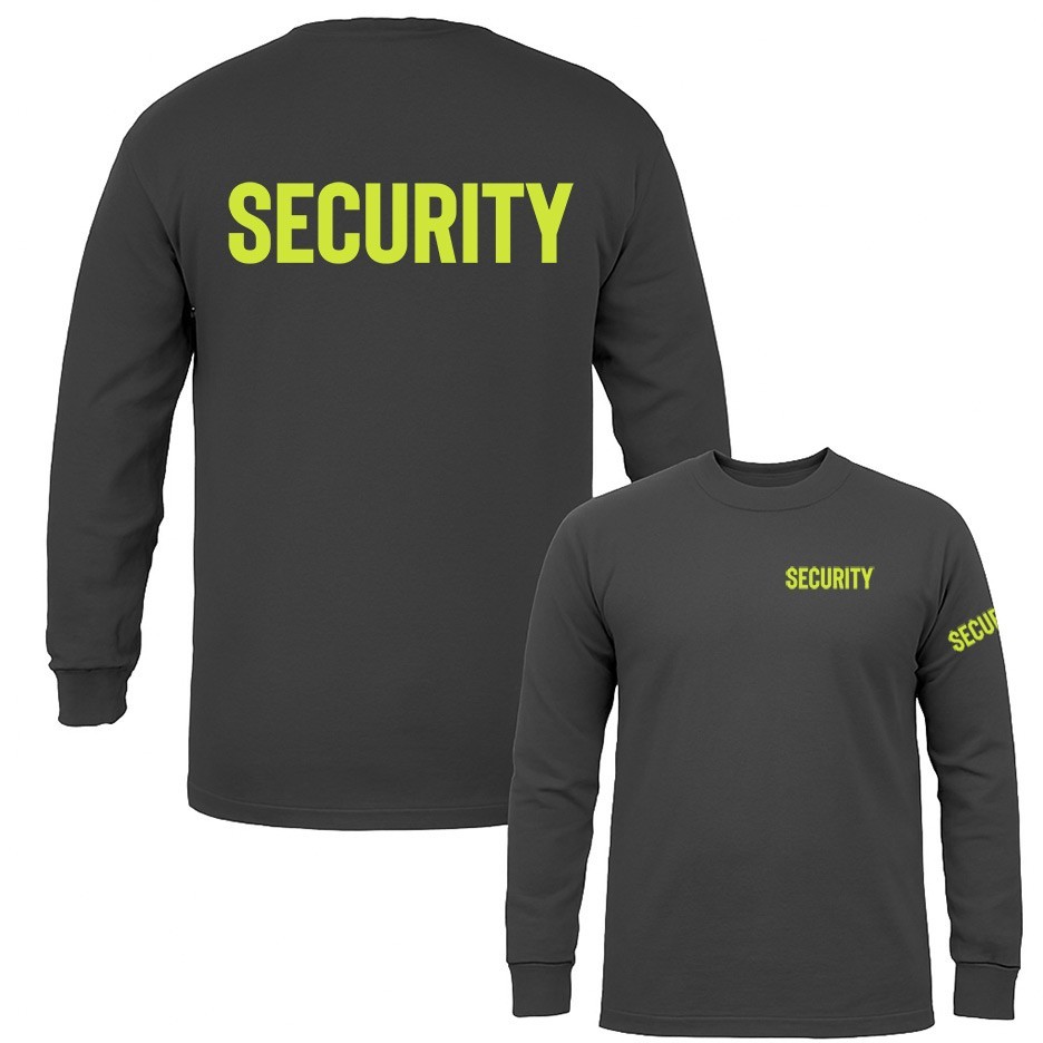"Security" Size S-3XL Front/Back Event Staff Uniform Long Sleeve T-Shirt gallery