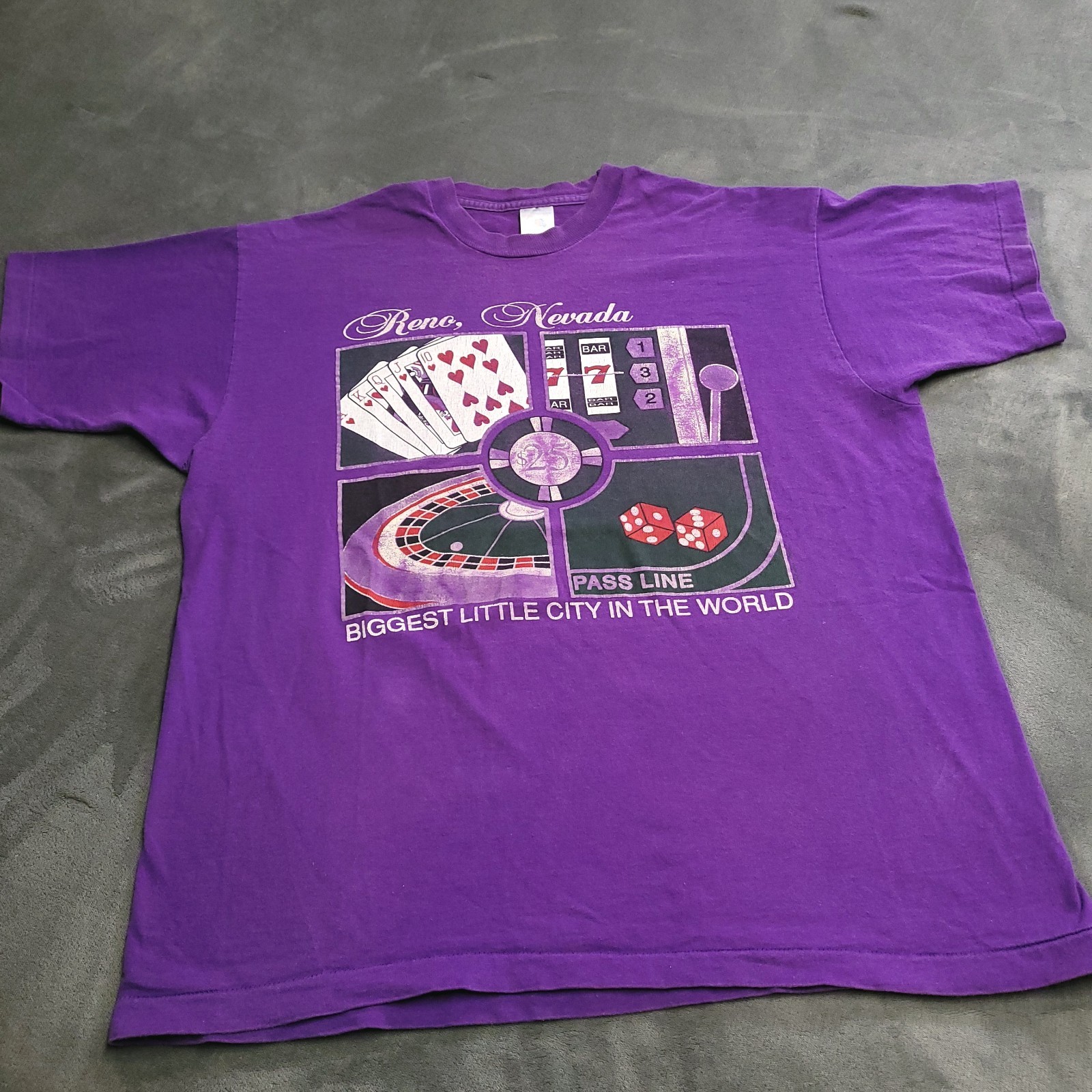 Vtg 90s Reno Nevada Biggest Little City Las Vegas XL Shirt Single Stitch